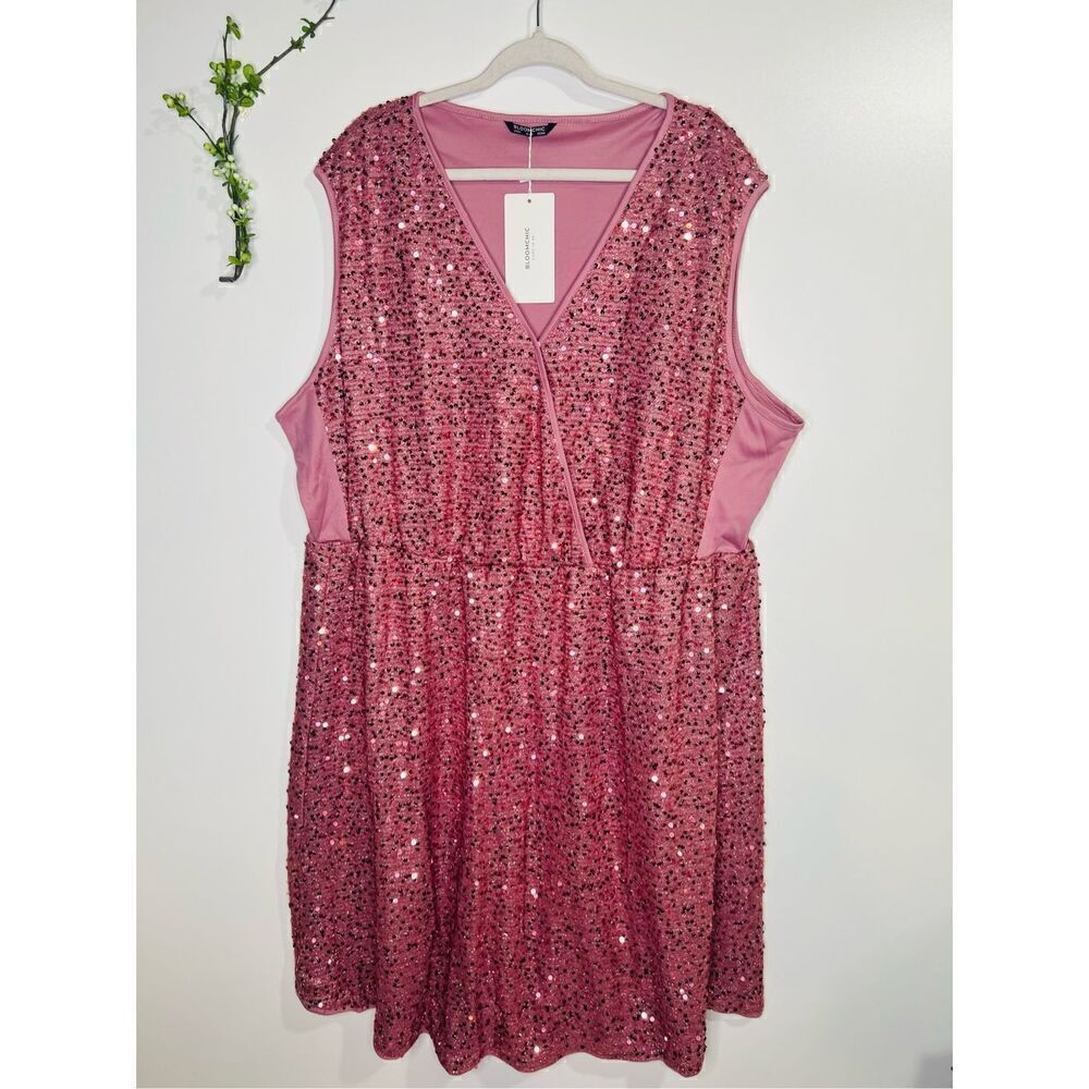 Bloomchic Pink Sequins Cocktail Party Dress Plus NWT!